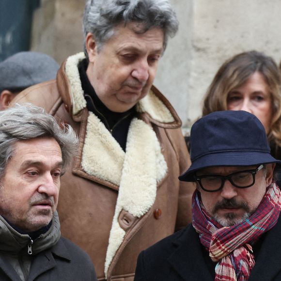 Louis-Do de Lencquesaing, Vincent Perez - Sorties des obsèques du réalisateur Bertrand Blier en l'église Saint-Roch à Paris le 29 janvier 2025. © Dominique Jacovides/Bestimage