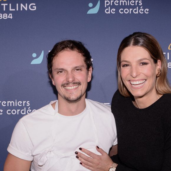 Exclusif - Juan Arbelaez et Laury Thilleman - Dîner de charité Breitling pour l'association "Premiers de cordée" à la Samaritaine à Paris le 8 octobre 2021. 
© Rachid Bellak / Bestimage