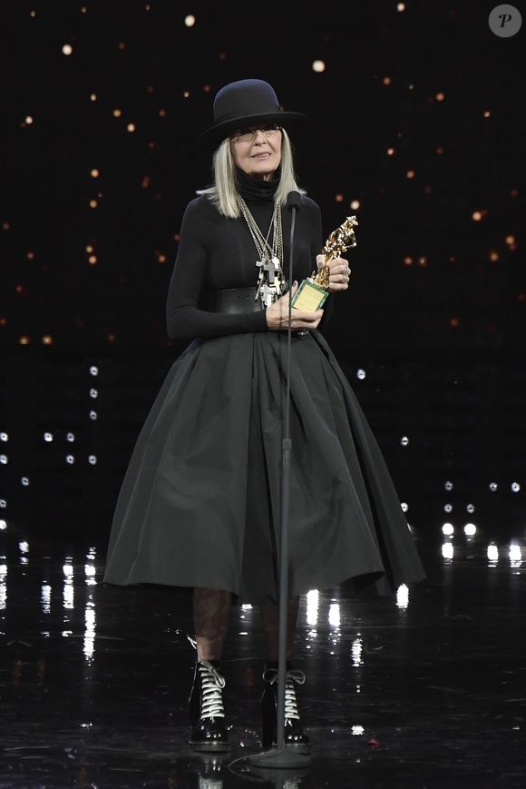 Diane Keaton reçoit un award pour l'ensemble de sa carrière à la 62ème cérémonie des "David di Donatello Awards" à Rome, le 21 mars 2018.
Crédit : Backgrid USA / Bestimage