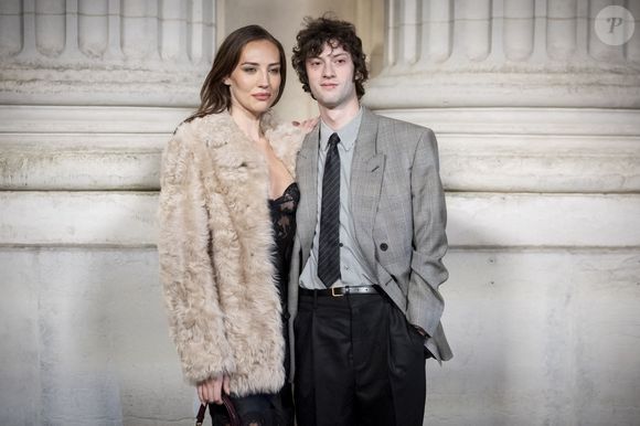 Ariana Greenblatt, Dominic Sessa - Photocall du défilé Saint Laurent  "Collection Masculine Prêt-à-Porter Automne/Hiver 2025-2026" lors de la Fashion Week de Paris (PFW) le 28 janvier 2025 © Olivier Borde /Bestimage