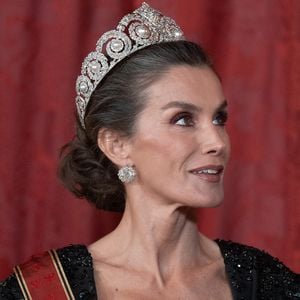 Le roi Felipe VI et la reine Letizia d'Espagne, accueillent Frank-Walter Steinmeier (Président fédéral de l'Allemagne) et sa femme Elke Budenbender pour un dîner de gala en leur honneur au palais royal à Madrid. Photo par LALO YASKY / BESTIMAGE