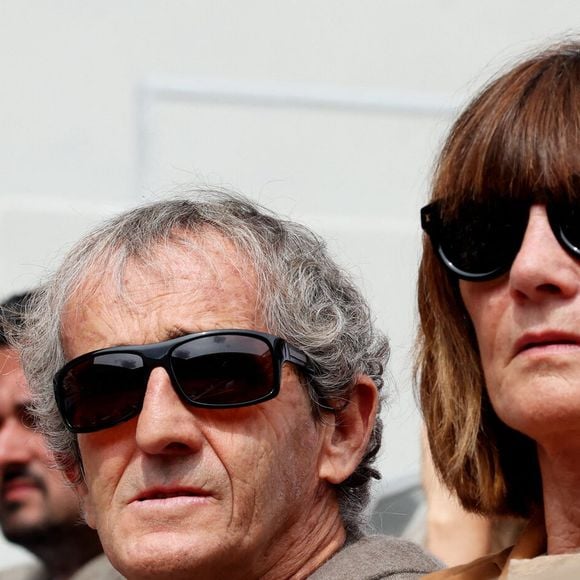 Alain Prost et sa femme Anne-Marie dans les tribunes lors des Internationaux de France de Tennis de Roland Garros.

Photo : Dominique Jacovides / Bestimage