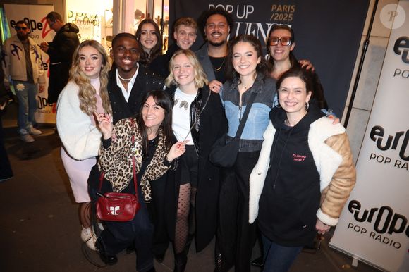 Leslie Benaroch, Charles, Emma, Noah, Julie, Lucie Bernardoni, Paul, Maia, Franck et Maureen (Star Academy 12) participent à la Pop Up Influence Party organisée par Aurélien Cassirame, à Paris, le 02 février 2025 à Paris, France. Photo by Jerome Domine/ABACAPRESS.COM