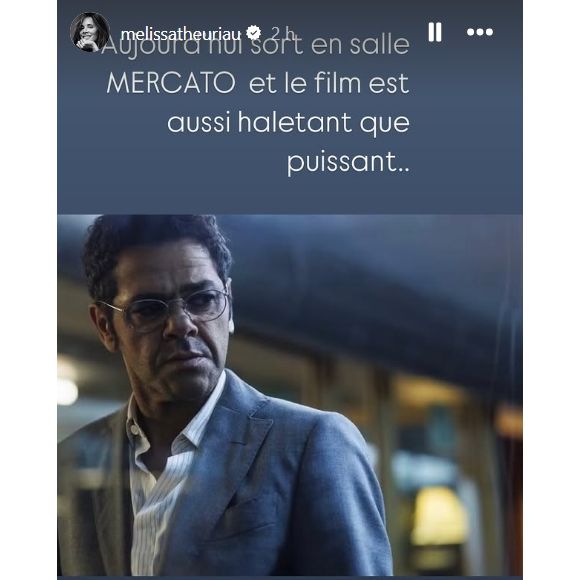 La story de Mélissa Theuriau dans laquelle elle fait la promotion du film de son époux, Jamel Debouzze.