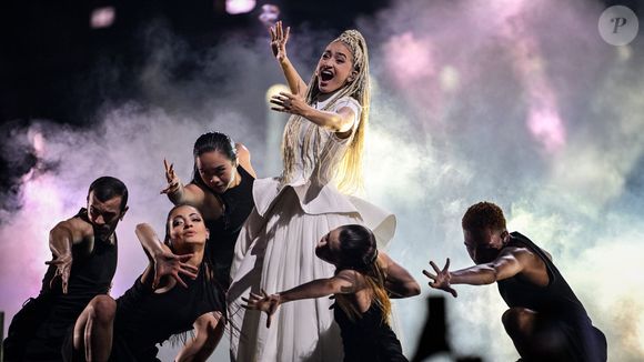La candidate française Monroe lors du concours de l'Eurovision 2026 à Vienne, le 14 mai 2026. © Action Press / Bestimage