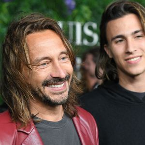 Bob Sinclar et son fils Raphaël Le Friant - Soirée caritative "LuisaViaRoma" pour l'UNICEF à Saint-Barthélemy dans les Caraïbes le 29 décembre 2021.