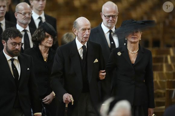 Le duc de Kent (Le prince Edward, duc de Kent) arrive à la cathédrale Westminster, dans le centre de Londres, pour assister à la messe de requiem célébrée en l'honneur de la duchesse de Kent. 16 septembre 2025. © PA Photo/ Bestimage