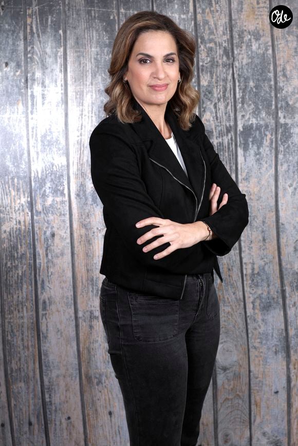 Sonia Mabrouk pose lors de l'enregistrement de l'émission "Chez Jordan de Luxe" à Paris le 16 octobre 2024. © Cédric Perrin/Bestimage
