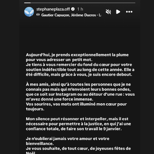 Message publié par Stéphane Plaza sur Instagram le 24 décembre 2024.