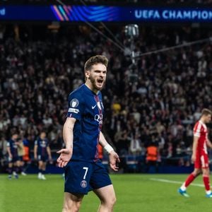 Khvicha Kvaratskhelia -  Match aller de la demi-finale de la Ligue Des Champions 2025-2026 (LDC) "Paris Saint-Germain (PSG) - Bayern Munich (5-4)" au Parc des Princes, le 28 avril 2026. © Cyril Moreau/Bestimage