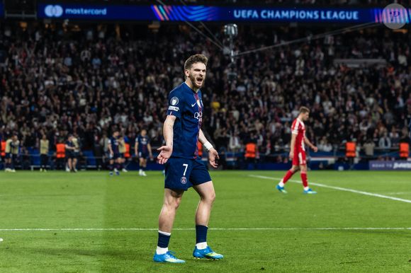 Khvicha Kvaratskhelia -  Match aller de la demi-finale de la Ligue Des Champions 2025-2026 (LDC) "Paris Saint-Germain (PSG) - Bayern Munich (5-4)" au Parc des Princes, le 28 avril 2026. © Cyril Moreau/Bestimage