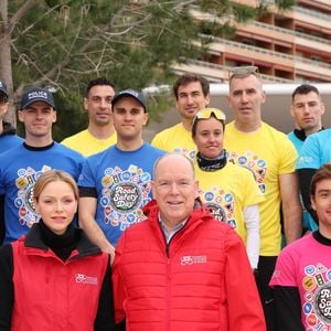 Gareth Wittstock, le prince Albert II de Monaco la princesse Charlène, Francesco Castellacci - Le " Road Safety Day ", organisée par la Fondation Princesse Charlene, Monaco le 29 mars 2026. © Claudia Albuquerque / Bestimage