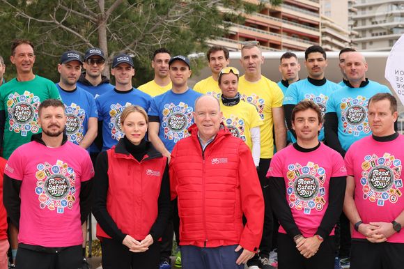 Gareth Wittstock, le prince Albert II de Monaco la princesse Charlène, Francesco Castellacci - Le " Road Safety Day ", organisée par la Fondation Princesse Charlene, Monaco le 29 mars 2026. © Claudia Albuquerque / Bestimage