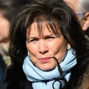 Anne Sinclair, lors de l'hommage national rendu à l'ancien Premier ministre français Lionel Jospin à l'Hôtel des Invalides à Paris, le 26 mars 2026.
© Eric Tschaen / Pool / Bestimage