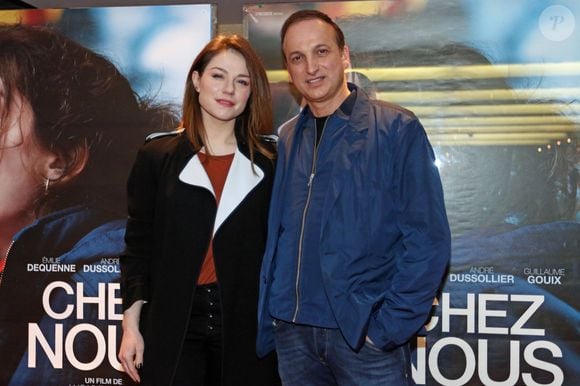 Exclusif - Emilie Dequenne et son mari Michel Ferracci à l'UGC des Halles le 20 février 2017 pour la présentation du film de L Belvaux "Chez nous". © Jean-Marc Lhomer/Bestimage