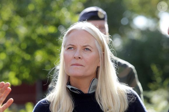 Le prince héritier Haakon et la princesse héritière Mette-Marit visitent Fbro Hage à Oslo, Norvège, le 25 septembre 2024. Photo by Marius Gulliksrud/Stella Pictures/ABACAPRESS.COM