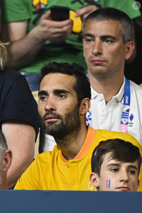 JO d'hiver 2030: Martin Fourcade dit renoncer à présider le comité d'organisation - Martin Fourcade - Les célébrités assistent à la victoire du français Félix Lebrun en quart de finale des épreuves de tennis de table lors des Jeux Olympiques de Paris 2024 (JO) à l'Arena Paris Sud, à Paris, France, le 1er août 2024. © Jacovides-Perusseau/Bestimage