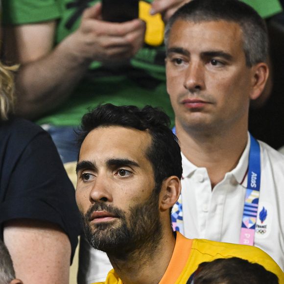 JO d'hiver 2030: Martin Fourcade dit renoncer à présider le comité d'organisation - Martin Fourcade - Les célébrités assistent à la victoire du français Félix Lebrun en quart de finale des épreuves de tennis de table lors des Jeux Olympiques de Paris 2024 (JO) à l'Arena Paris Sud, à Paris, France, le 1er août 2024. © Jacovides-Perusseau/Bestimage