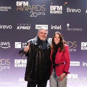 David Douillet et sa femme Vanessa, au photocall de la cérémonie des BFM awards au Grand Palais à Paris le 13 janvier 2025. © Jack Tribeca / Bestimage