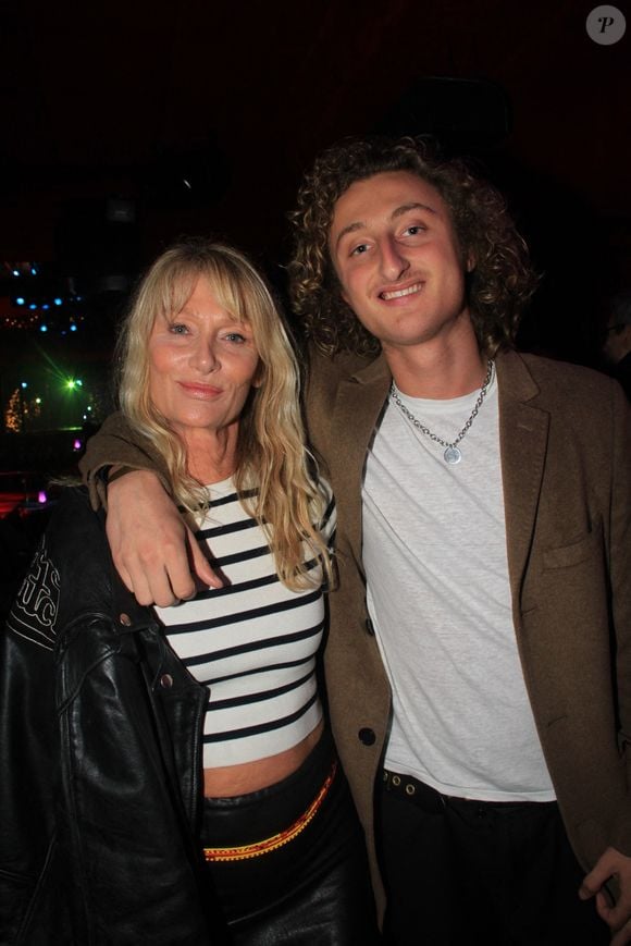 Exclusif - Isabelle Camus et son fils Joalukas Noah - People à l'after au Pink à Paris, à l'occasion des 20 ans du club. Le 16 novembre 2023. (BALDINI / BESTIMAGE).
