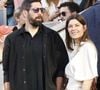 Nikola Karabatic et sa femme Géraldine Pillet - Soirée "Gael & Friends" à Roland Garros sur le court Philippe Chatrierà Paris le 21 mai 2026. © Marc Ausset-Lacroix/Bestimage