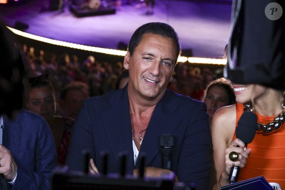Exclusif - Dany Brillant lors de l'enregistrement de l'émission La Grande Fête de Carcassonne, diffusée le samedi 6 septembre à 21.10 sur France 2, dans la Cité Médiévale de Carcassonne, France, le 24 juin 2025. © Jack Tribeca/Bestimage
