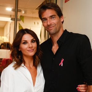 Exclusif - Alice Detollenaere, Camille Lacourt - Backstage du défilé de l'association Ruban Rose à l'occation du lancement d'octobre rose sur les Champs Elysées à Paris, France, le 01 octobre 2023.  © Christophe Clovis / Bestimage