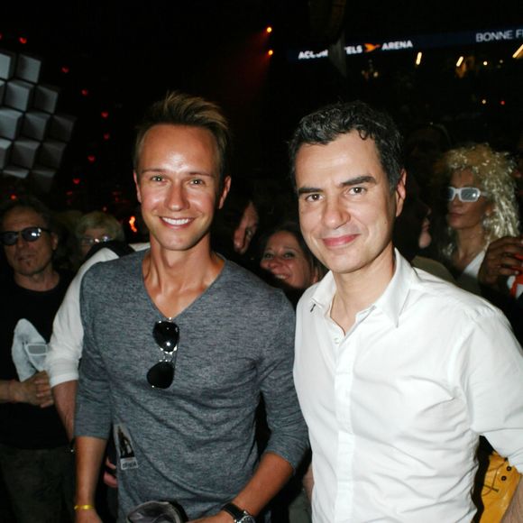 Cyril Féraud et Laurent Luyat -  People au concert de Michel Polnareff à l'AccorHotels Arena de Paris le 7 mai 2016.  
JLPPA / Bestimage