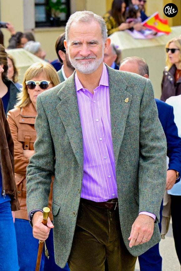 Le roi Felipe lors d'une visite au « Pueblo Ejemplar de Asturias » (Ville exemplaire des Asturies) 2026, la Cofradía de Pescadores Santa Ana (Confrérie des pêcheurs de Santa Ana), dans la ville de pêcheurs de Llanes, en Espagne. le 24 octobre 2026. Photo de Mischa Schoemaker/ABACAPRESS.COM
