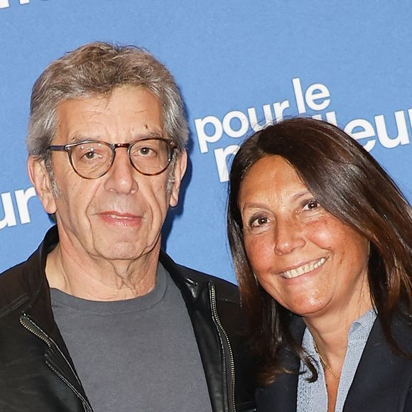 Michel Cymes et sa femme Nathalie - Première du film "Pour le Meilleur" au Grand Rex à Paris le 20 avril 2026. © Coadic Guirec/Bestimage