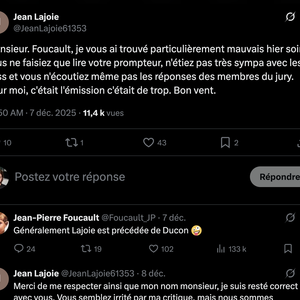 Sur X les commentaires et la réponse de Jean-Pierre Foucault