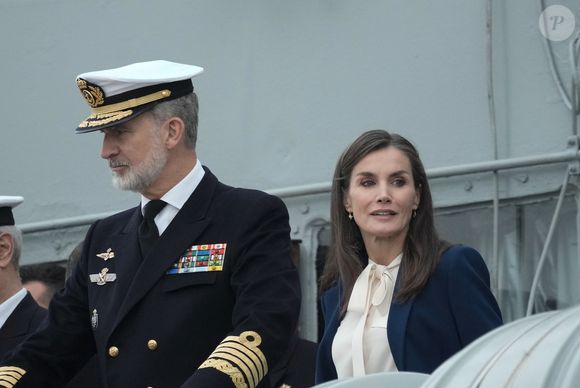 Le roi Felipe VI et la reine Letizia d'Espagne président les adieux du « Juan Sebastián de Elcano » avec l'Infante Leonor comme aspirante à Cadix - 11 janvier 2025
