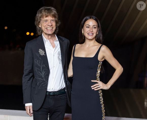 Mick Jagger et sa compagne Melanie Hamrick  - Photocall du dîner "Prelude pour les JO" à la Fondation Vuitton à Paris, France, le 25 juillet 2024. © Olivier Borde/Bestimage