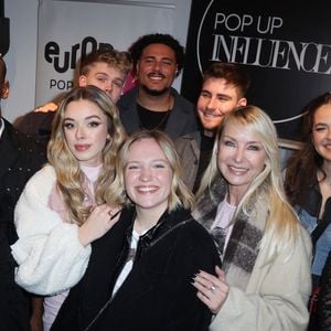 Lucie Bernardoni, Charles, Emma, Cécile Chaduteau, Noah, Julie, Julien, Maia, Franck et Maureen (Star Academy 12) participent à la Pop Up Influence Party organisée par Aurélien Cassirame, à Paris, le 02 février 2025 à Paris, France. Photo by Jerome Domine/ABACAPRESS.COM