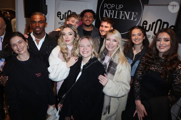 Lucie Bernardoni, Charles, Emma, Cécile Chaduteau, Noah, Julie, Julien, Maia, Franck et Maureen (Star Academy 12) participent à la Pop Up Influence Party organisée par Aurélien Cassirame, à Paris, le 02 février 2025 à Paris, France. Photo by Jerome Domine/ABACAPRESS.COM