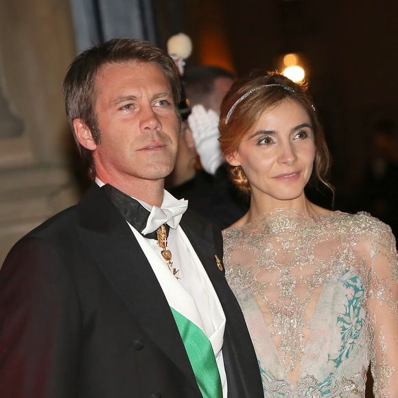Le prince Emmanuel Philibert de Savoie et Clotilde de Savoie (Clotilde Courau) - Arrivee des invites au diner de gala organise au Palais Grand-Ducal, a l'occasion du mariage du prince Guillaume de Luxembourg et la comtesse Stephanie de Lannoy a Luxembourg, le 19 octobre 2012. © JACOVIDES-MOREAU / BESTIMAGE