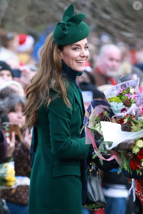 Catherine (Kate) Middleton, princesse de Galles - La famille royale britannique se rend à la messe de Noël à Sandringham le 25 décembre 2024.
©Julien Burton / Bestimage