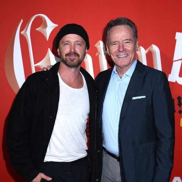 Le 12 octobre 2023, à New York, Aaron Paul et Bryan Cranston assistent à la soirée d'ouverture de Broadway de "Gutenberg ! La comédie musicale !" au James Earl Jones Theatre. © Photo Image Press via ZUMA Press Wire)