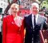 Sur les photos disponible sur ce site, on pouvait voir Albert lors de cet exposé scolaire ainsi que les jumeaux dans d'adorables uniformes rouges
Le prince Albert II de Monaco et la princesse Charlène de Monaco lors du Grand Prix de Formule 1 (F1) de Monaco, le 25 mai 2025. © Claudia Albuquerque/Bestimage
