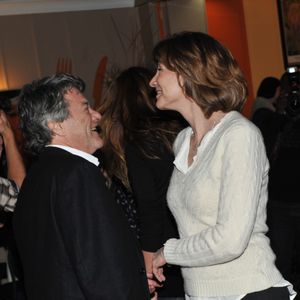 Jean Louis Borloo et sa femme Beatrice Schonberg célèbrent l'anniversaire de Chantal Lauby lors du festival 2 cinéma de Valenciennes, le 23 mars 2013. Photo par VEEREN / BESTIMAGE