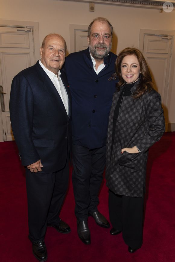 Exclusif -  Marc Ladreit de Lacharrière, Eric Dupond-Moretti et sa compagne Isabelle Boulay - Eric Dupond-Moretti à la barre au théâtre de la Madeleine à Paris le 22 janvier 2019. © Pierre Perusseau/Bestimage