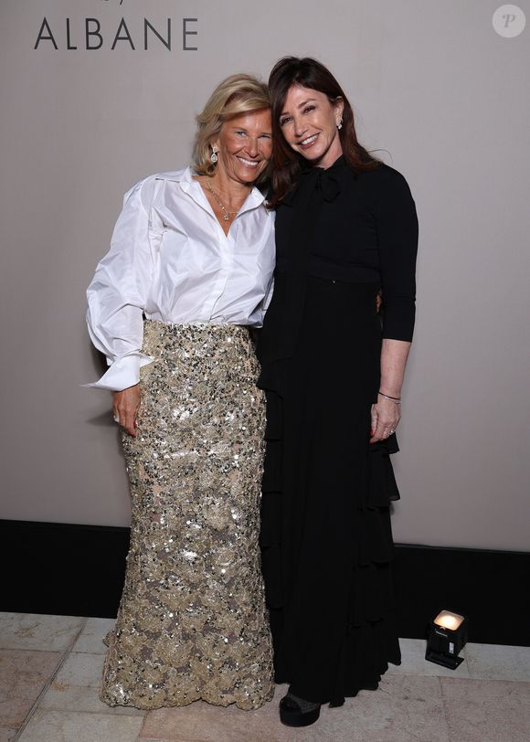 Exclusif - Iris Knobloch et Albane Cleret lors de la soirée anniversaire des 25 ans de la Terrasse de Albane pendant le 79ème Festival International du Film de Cannes, France, le 15 mai 2026. © Denis Guignebourg/Bestimage