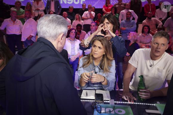 Exclusif - Géraldine Maillet, Valérie Benaim, Matthieu Delormeau,  sur le plateau de  TBT9 présenté par C.Hanouna, et diffusé en direct sur W9, Paris, France, le 15 octobre 2025. © Jack Tribeca / Bestimage