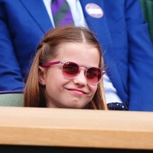 La princesse Charlotte dans la loge royale le quatorzième jour des championnats de Wimbledon 2024 au All England Lawn Tennis and Croquet Club, à Londres, le 14 juillet 2024.