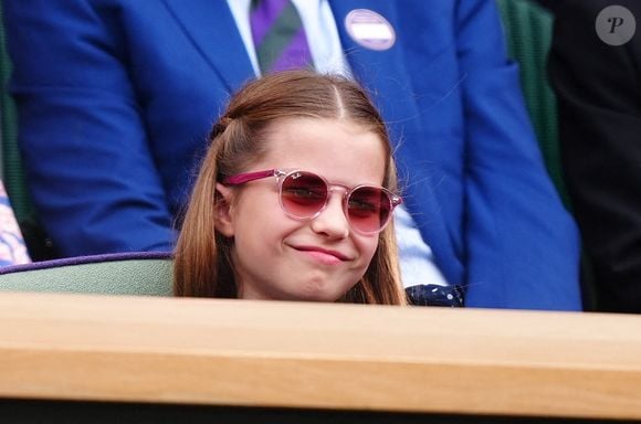 La princesse Charlotte dans la loge royale le quatorzième jour des championnats de Wimbledon 2024 au All England Lawn Tennis and Croquet Club, à Londres, le 14 juillet 2024.