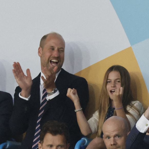 Le prince William, prince de Galles, la princesse Leonor et l'infante Sofia d'Espagne dans les tribunes de la finale de l'UEFA Women's Euro 2025 "Angleterre - Espagne (1-1, 3-1 tab)" à Bâle en Suisse. 27 juillet 2025 Mirrorpix / Bestimage