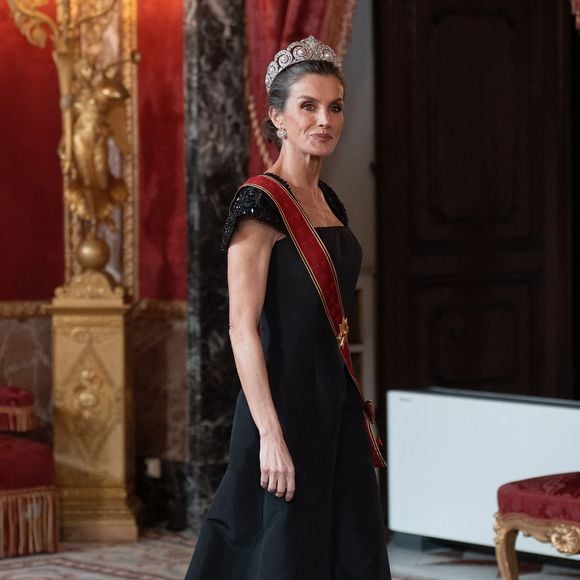 Le roi Felipe VI et la reine Letizia d'Espagne, accueillent Frank-Walter Steinmeier (Président fédéral de l'Allemagne) et sa femme Elke Budenbender pour un dîner de gala en leur honneur au palais royal à Madrid. Photo par LALO YASKY / BESTIMAGE