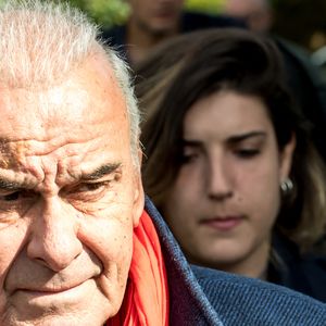 Belgique, Bruxelles, 17 mai 2018 - Cérémonie d'enterrement de la chanteuse belge Maurane (Claudine Luypaerts) - chanteur français Michel Fugain Photo by Danny Gys / Reporters/ABACAPRESS.COM