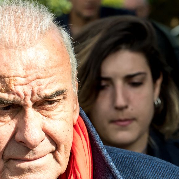 Belgique, Bruxelles, 17 mai 2018 - Cérémonie d'enterrement de la chanteuse belge Maurane (Claudine Luypaerts) - chanteur français Michel Fugain Photo by Danny Gys / Reporters/ABACAPRESS.COM