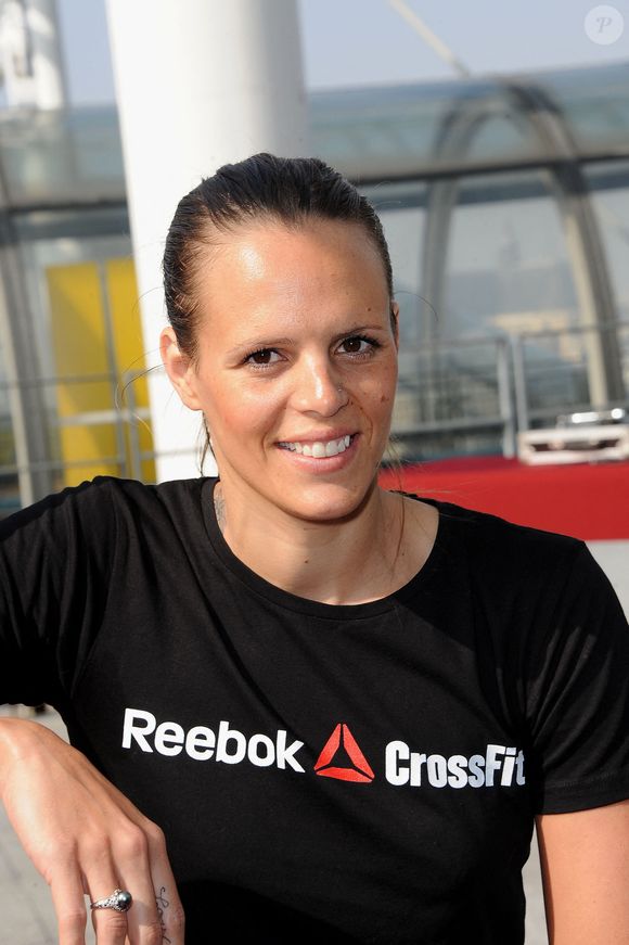 Laure Manaudou participe à une conférence de presse sur Reebok Crossfit au Centre Georges Pompidou à Paris, France, le 13 mars 2012. Photo by Nicolas Briquet/ABACAPRESS.COM
